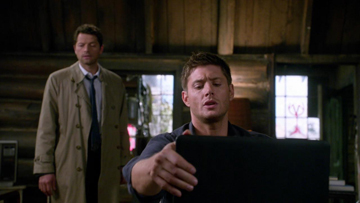 Dean tells Cas, "You saw nothing." Dean tells Cas, "You saw nothing."